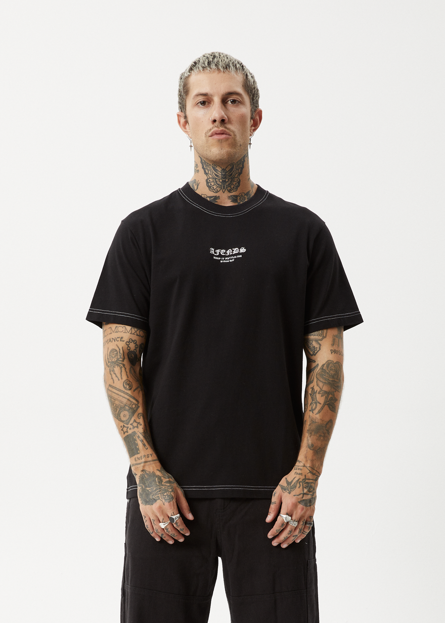 AFENDS Mens Gothic - Retro Tee - Black