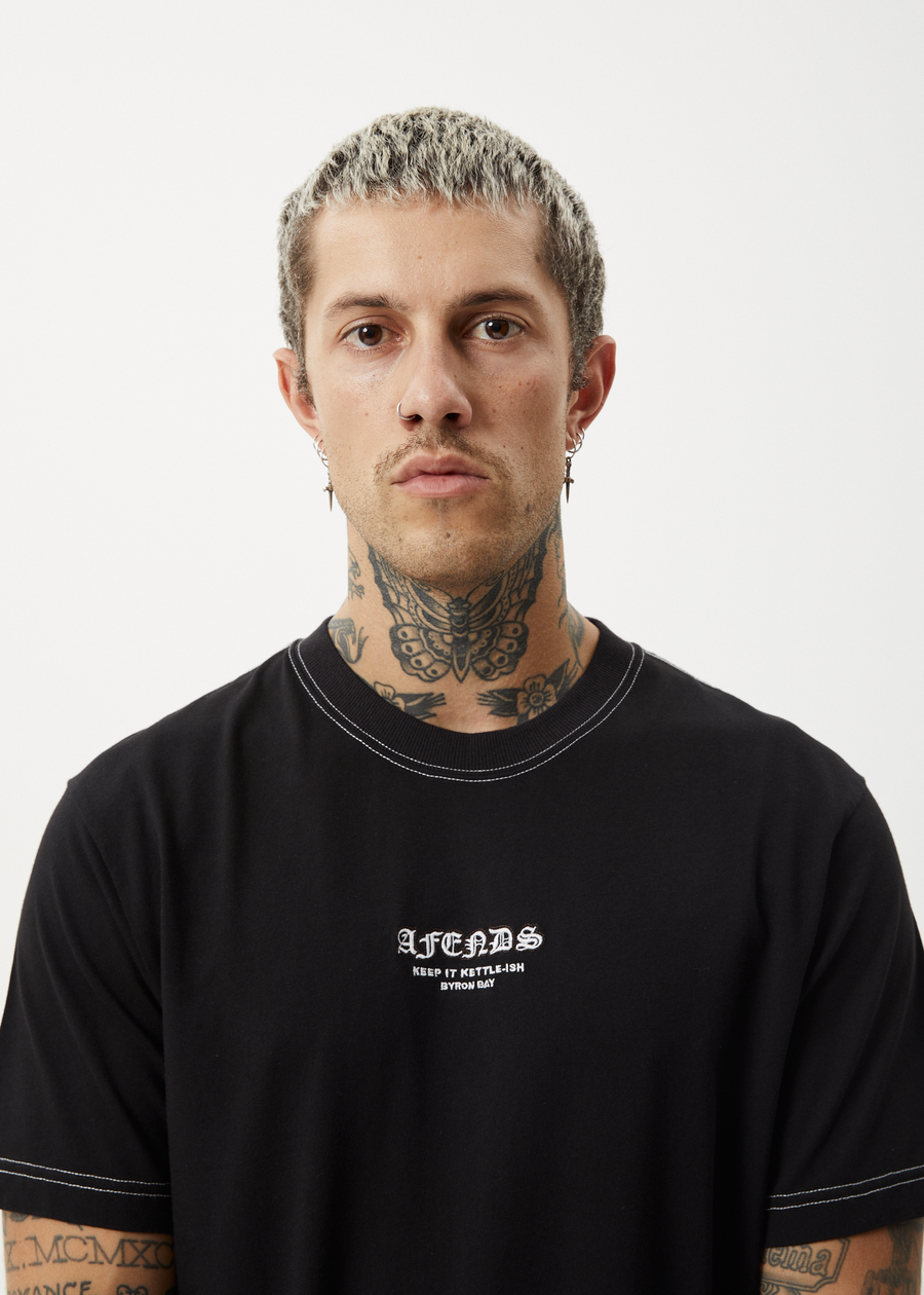 AFENDS Mens Gothic - Retro Tee - Black