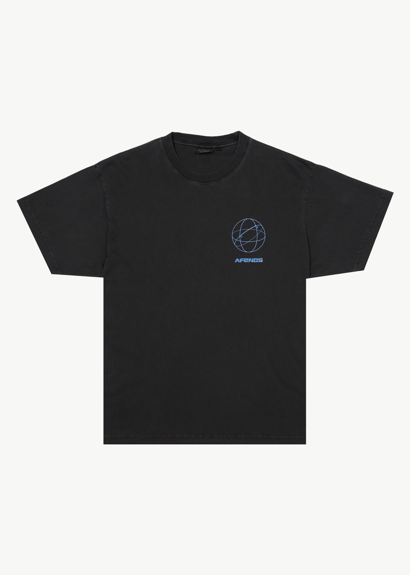 AFENDS Mens Globalisation - Boxy Tee - Stone Black