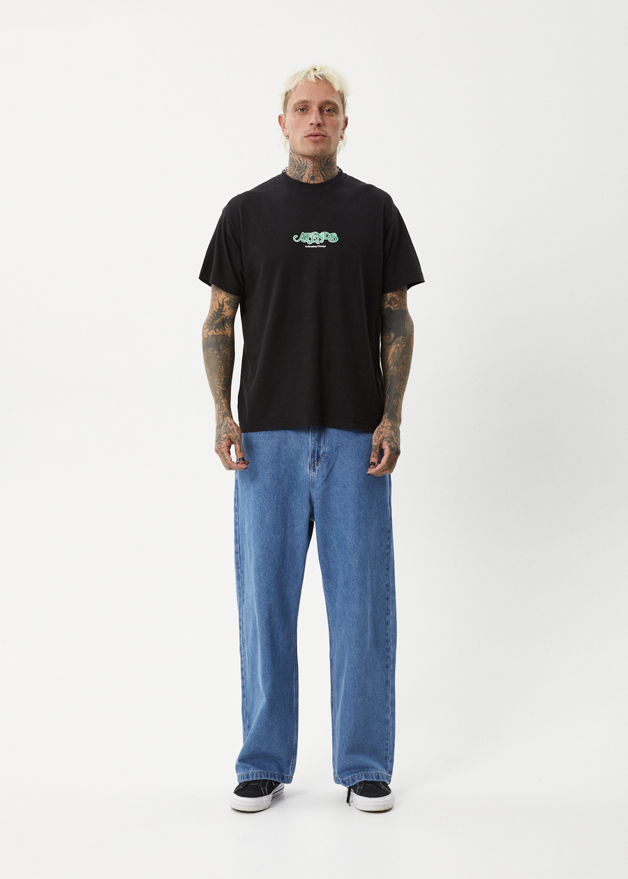AFENDS Mens Break Through - Boxy Tee - Black