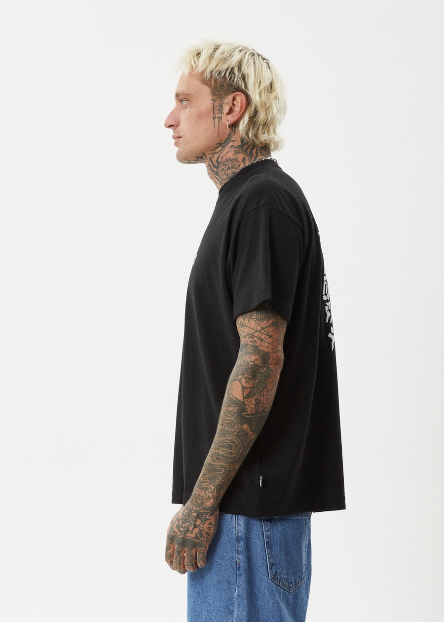 AFENDS Mens Break Through - Boxy Tee - Black