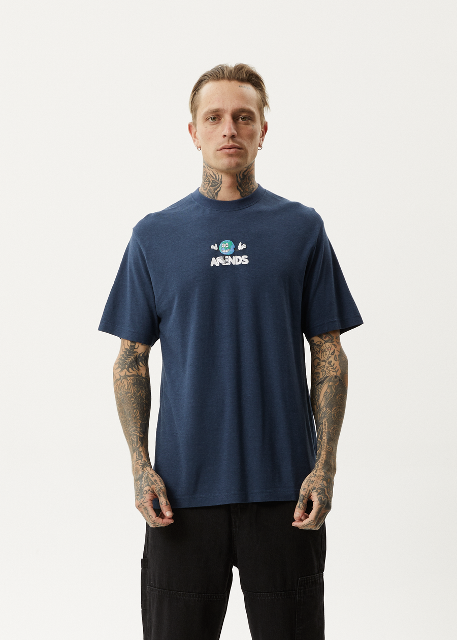 AFENDS Mens Hometown - Retro Tee - Navy