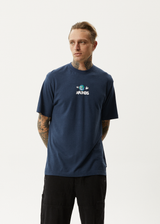 AFENDS Mens Hometown - Retro Tee - Navy - Afends mens hometown   retro tee   navy