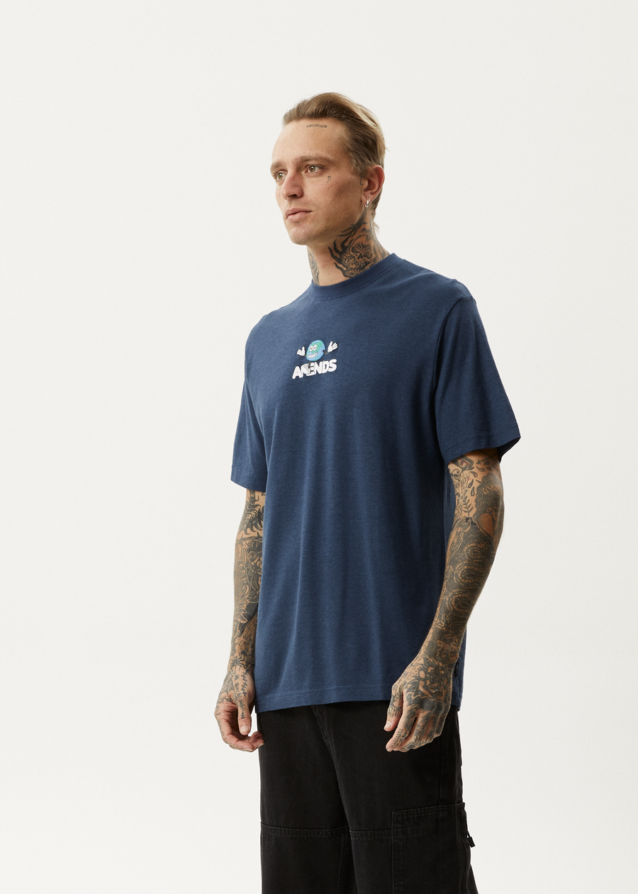 AFENDS Mens Hometown - Retro Tee - Navy