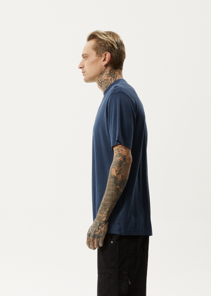 AFENDS Mens Hometown - Retro Tee - Navy