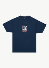 AFENDS Mens Sunflower - Boxy Tee - Navy - Afends mens sunflower   boxy tee   navy