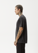 AFENDS Mens Sunflower - Boxy Tee - Stone Black - Afends mens sunflower   boxy tee   stone black