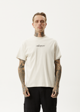 AFENDS Mens High Utility - Boxy Tee - Moonbeam - Afends mens high utility   boxy tee   moonbeam