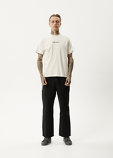 AFENDS Mens High Utility - Boxy Tee - Moonbeam - Afends mens high utility   boxy tee   moonbeam