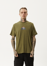 AFENDS Mens Let It Grow - Boxy Tee - Military - Afends mens let it grow   boxy tee   military