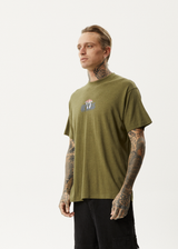 AFENDS Mens Let It Grow - Boxy Tee - Military - Afends mens let it grow   boxy tee   military