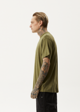 AFENDS Mens Let It Grow - Boxy Tee - Military - Afends mens let it grow   boxy tee   military