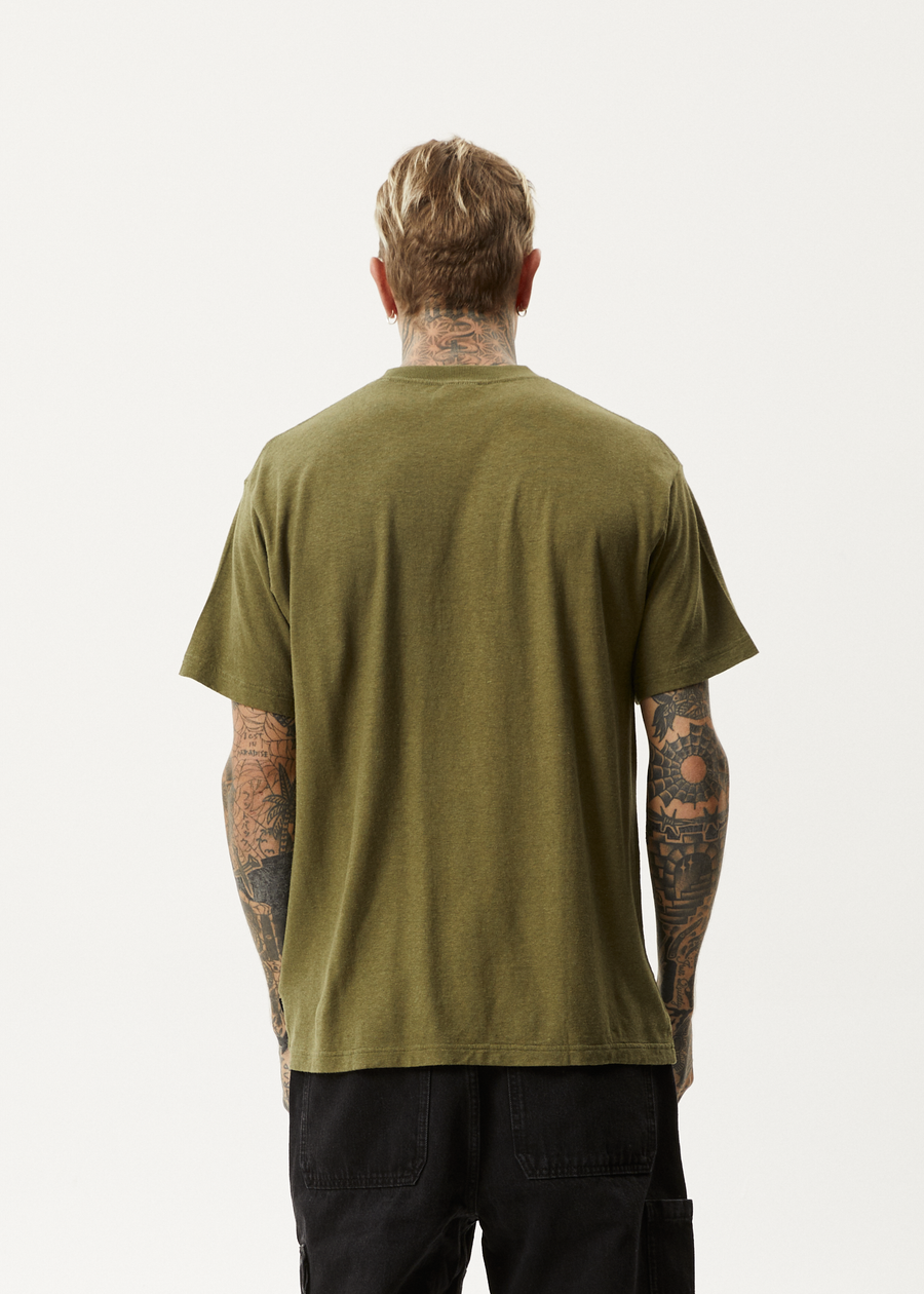AFENDS Mens Let It Grow - Boxy Tee - Military