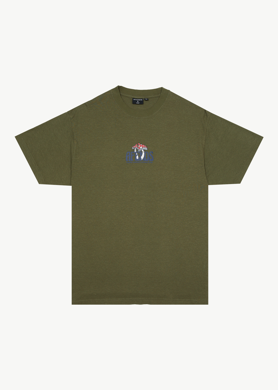 AFENDS Mens Let It Grow - Boxy Tee - Military