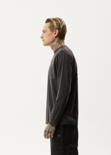AFENDS Mens High Utility - Long Sleeve Tee - Stone Black - Afends mens high utility   long sleeve tee   stone black