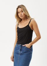 AFENDS Womens Mirage Bamboo - Sheer Singlet - Black - Afends womens mirage bamboo   sheer singlet   black 