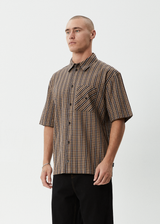 AFENDS Mens Hometown - Short Sleeve Shirt - Coffee - Afends mens hometown   short sleeve shirt   coffee