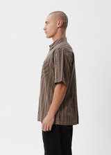AFENDS Mens Hometown - Short Sleeve Shirt - Coffee - Afends mens hometown   short sleeve shirt   coffee