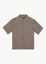 AFENDS Mens Base - Short Sleeve Shirt - Coffee Check - Afends mens base   short sleeve shirt   coffee check
