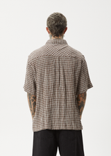 AFENDS Mens Base - Short Sleeve Shirt - Coffee Check - Afends mens base   short sleeve shirt   coffee check