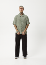 AFENDS Mens Base - Short Sleeve Shirt - Deep Green Check - Afends mens base   short sleeve shirt   deep green check