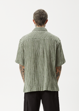 AFENDS Mens Base - Short Sleeve Shirt - Deep Green Check - Afends mens base   short sleeve shirt   deep green check