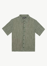AFENDS Mens Base - Short Sleeve Shirt - Deep Green Check - Afends mens base   short sleeve shirt   deep green check