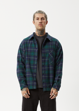 AFENDS Mens Questions - Flannel Shirt - Navy - Afends mens questions   flannel shirt   navy 