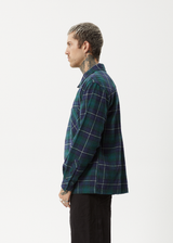 AFENDS Mens Questions - Flannel Shirt - Navy - Afends mens questions   flannel shirt   navy 