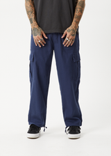 AFENDS Mens Atlas - Herringbone Cargo Pant - Navy - Afends mens atlas   herringbone cargo pant   navy