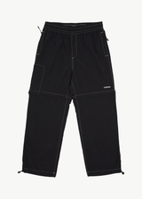 AFENDS Mens Valley - Zip Off Spray Pant - Black - Afends mens valley   zip off spray pant   black