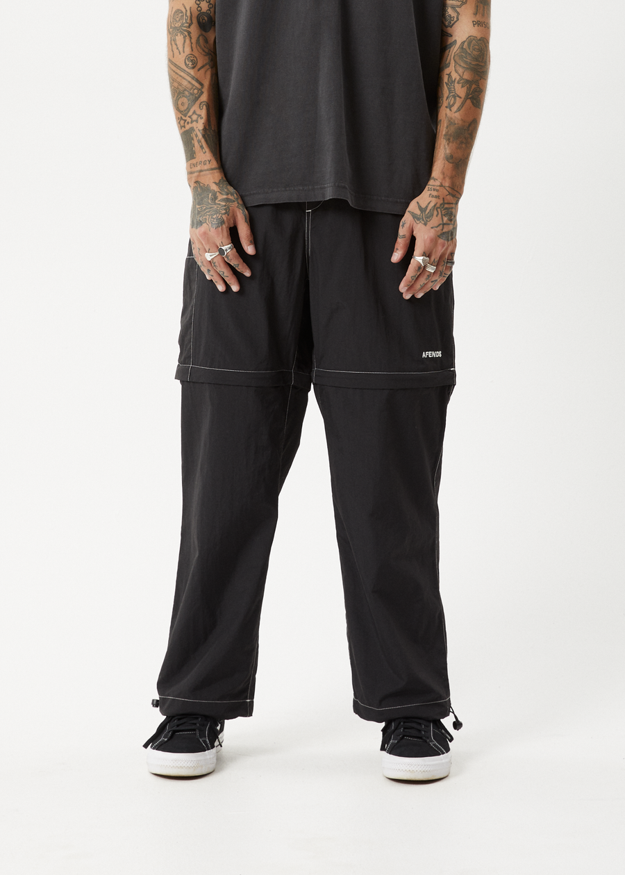 AFENDS Mens Valley - Zip Off Spray Pant - Black