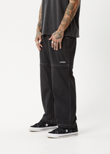 AFENDS Mens Valley - Zip Off Spray Pant - Black - Afends mens valley   zip off spray pant   black