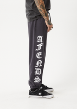 AFENDS Mens Gothic - Track Pant - Charcoal - Afends mens gothic   track pant   charcoal
