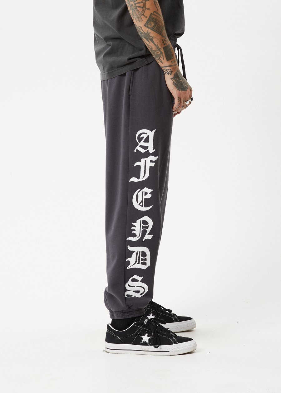 AFENDS Mens Gothic - Track Pant - Charcoal