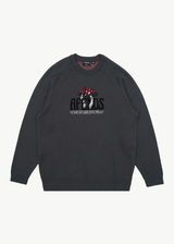 AFENDS Mens Let It Grow - Raglan Knit - Charcoal - Afends mens let it grow   raglan knit   charcoal 