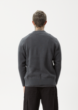 AFENDS Mens Let It Grow - Raglan Knit - Charcoal - Afends mens let it grow   raglan knit   charcoal 