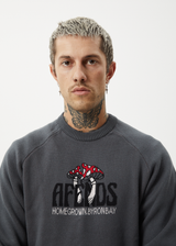 AFENDS Mens Let It Grow - Raglan Knit - Charcoal - Afends mens let it grow   raglan knit   charcoal 