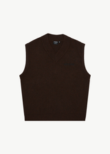AFENDS Mens Gothic - Knit Vest - Coffee - Afends mens gothic   knit vest   coffee 