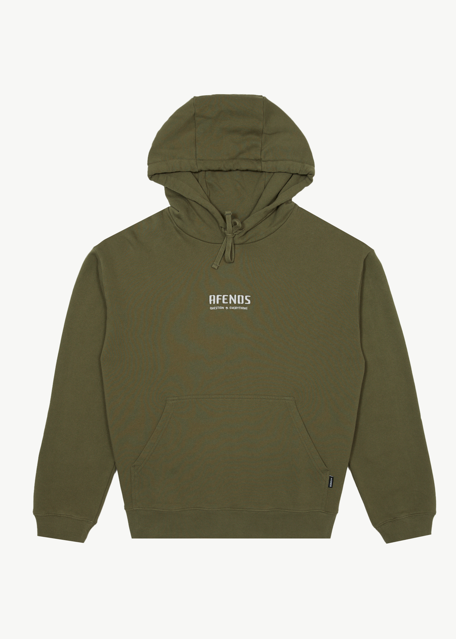 AFENDS Mens Questions - Hoodie - Military
