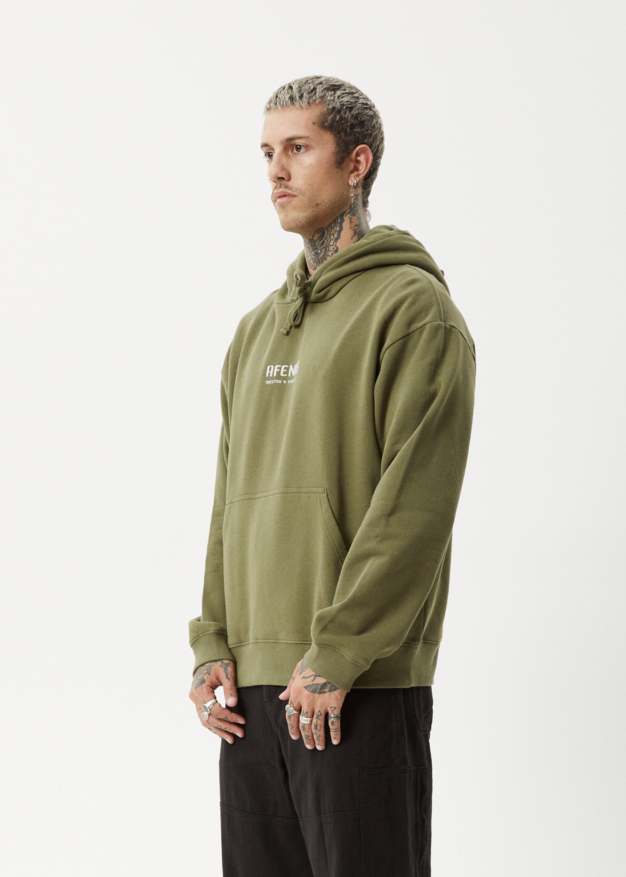 AFENDS Mens Questions - Hoodie - Military