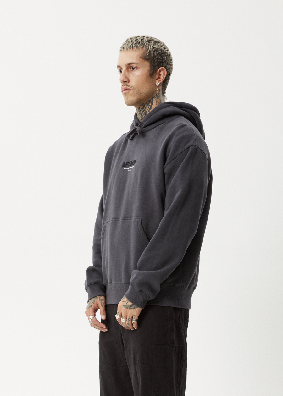 AFENDS Mens Vinyl - Hoodie - Charcoal