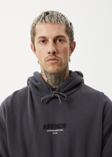 AFENDS Mens Vinyl - Hoodie - Charcoal - Afends mens vinyl   hoodie   charcoal