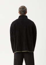 AFENDS Mens Arctic - Fleece Zip Up Jacket - Black - Afends mens arctic   fleece zip up jacket   black 