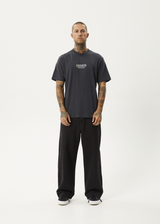 AFENDS Mens Flatline - Retro Tee - Charcoal - Afends mens flatline   retro tee   charcoal