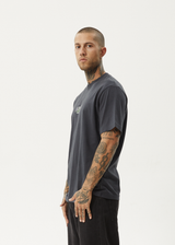 AFENDS Mens Flatline - Retro Tee - Charcoal - Afends mens flatline   retro tee   charcoal