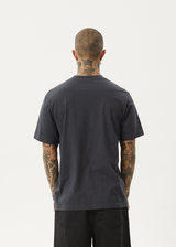 AFENDS Mens Flatline - Retro Tee - Charcoal - Afends mens flatline   retro tee   charcoal