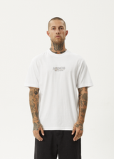 AFENDS Mens Flatline - Retro Tee - White - Afends mens flatline   retro tee   white