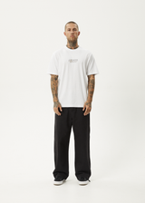 AFENDS Mens Flatline - Retro Tee - White - Afends mens flatline   retro tee   white