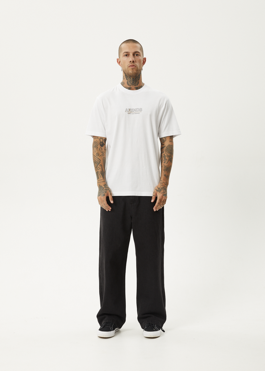 AFENDS Mens Flatline - Retro Tee - White
